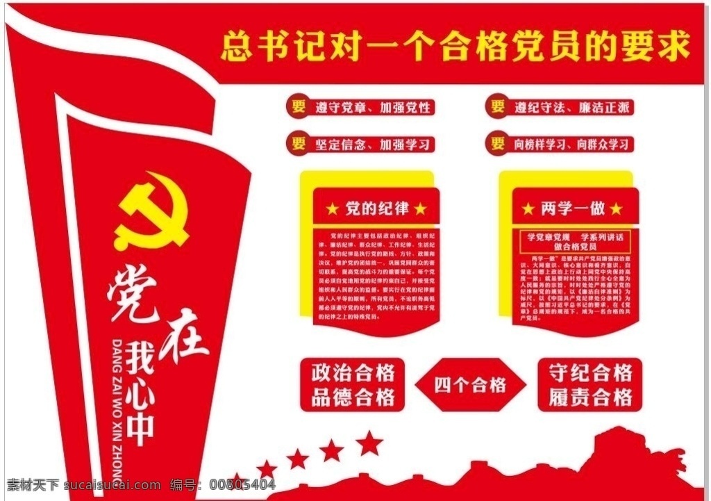 總書記 一個(gè) 合格 黨員 要求 合格黨員 黨在我心中 黨建 紅色 黨員標(biāo)準(zhǔn) 商圖 展板模板