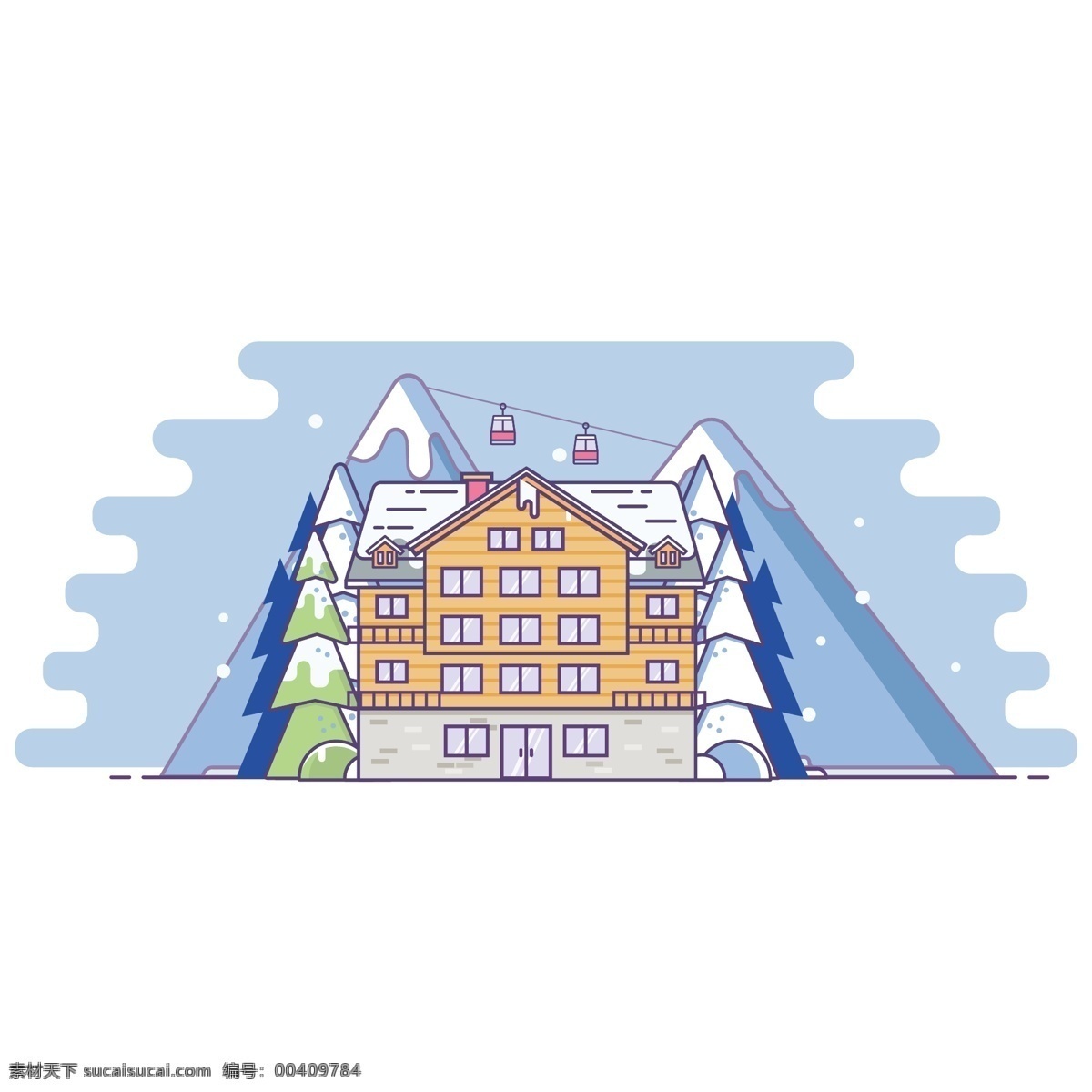 冬季 度假 滑雪 mbe 卡通 矢量 元素 雪山 游玩 矢量元素
