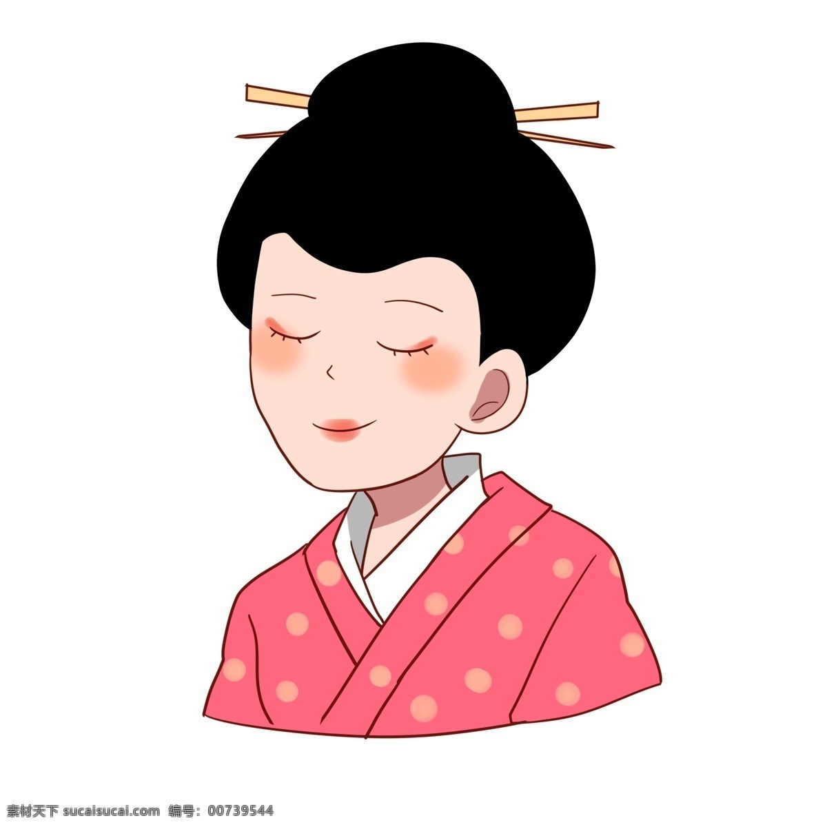 日本 和服 女人 插画 日本的女人 卡通插画 日本风情 日本小物 日本物品 日本插画 和服的女人
