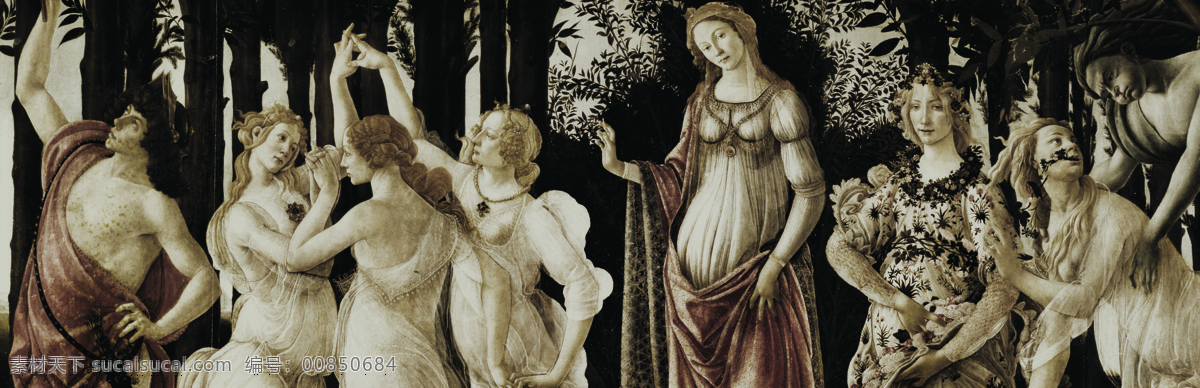 波提切利 春 油画 桑德罗 波 提 切利 著名的画 艺术画 绘画书法 文化艺术