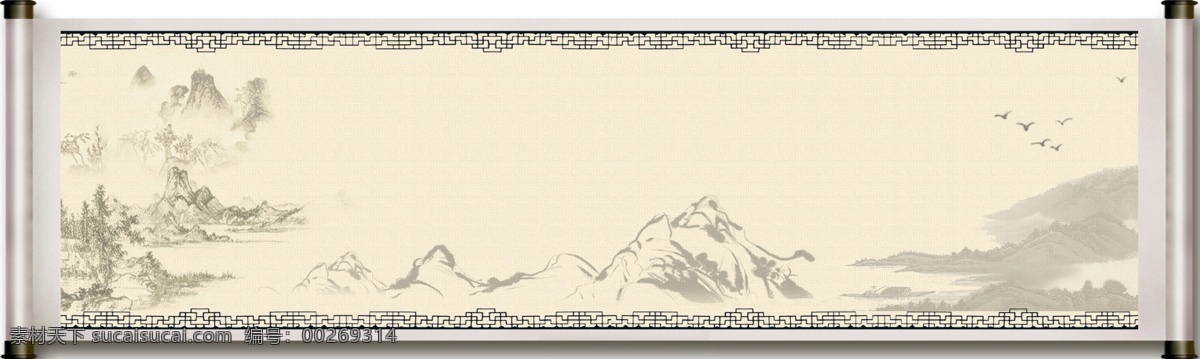 中國(guó)風(fēng)山水畫 山水畫 中國(guó)風(fēng) 白色