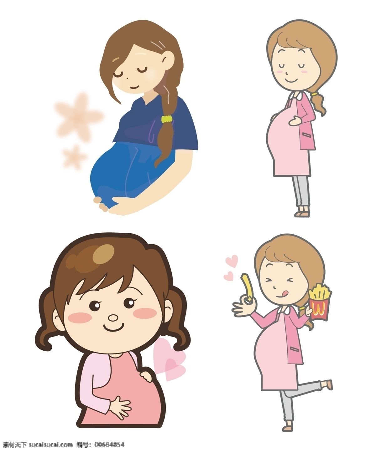 怀孕妈妈图片 怀孕 妈妈 卡通 大肚 母爱 动漫卡通插图 动漫动画