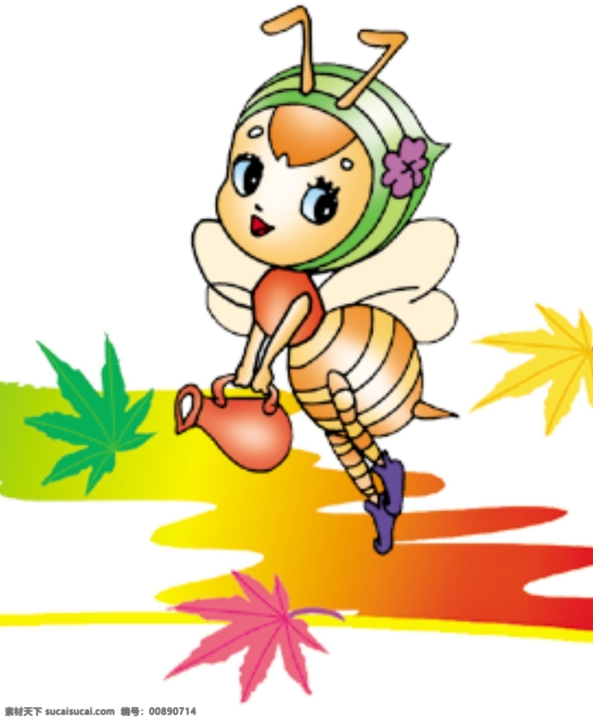 小蜜蜂图片 小蜜蜂 蜜蜂 采蜜 卡通 底纹边框 条纹线条