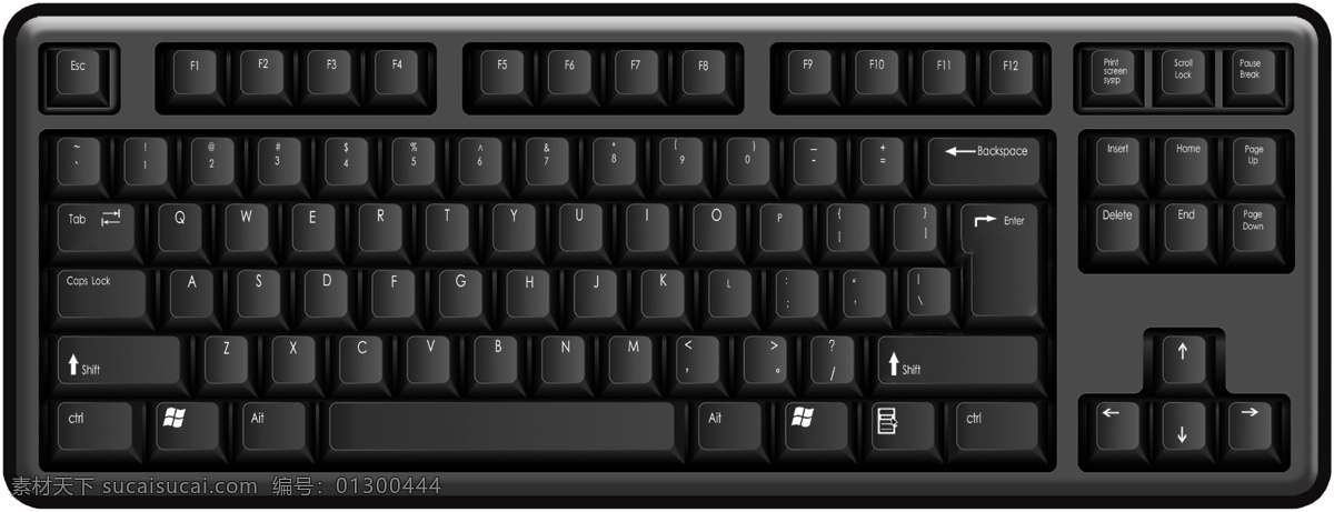 电脑键盘素材 电脑 键盘 psd分层 按键 字母 黑色 ps 源文件 原创 生活百科 电脑网络