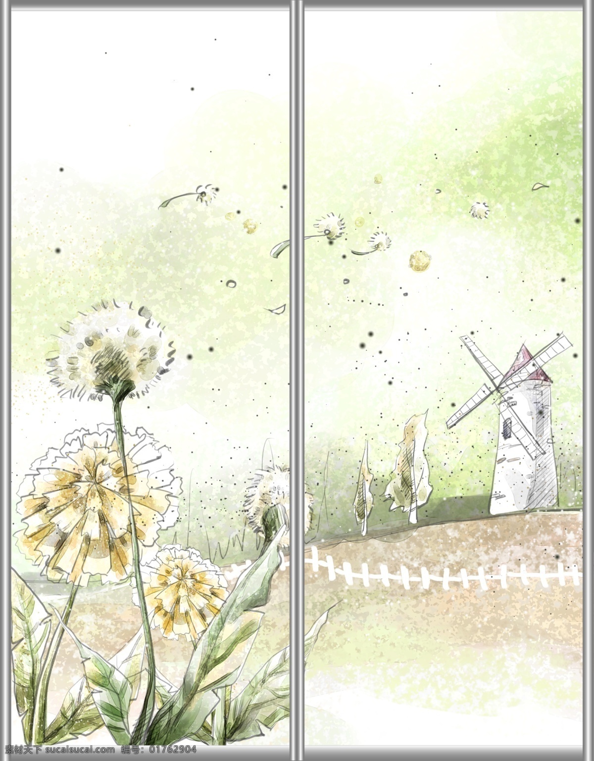 插畫(huà) 風(fēng)車(chē) 風(fēng)景 廣告設(shè)計(jì)模板 韓國(guó) 蒲公英 手繪 水彩 移門(mén) 圖案 模板下載 移門(mén)圖案 移門(mén)匯 移門(mén)圖 柵欄 圍欄 小樹(shù) 源文件 裝飾素材