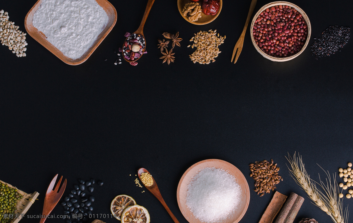 月饼 食物 配料 桌面 摆 拍 黑色 背景 图 创意 效果 材质 食材 美食背景 美食 高清 4k 分层 背景素材