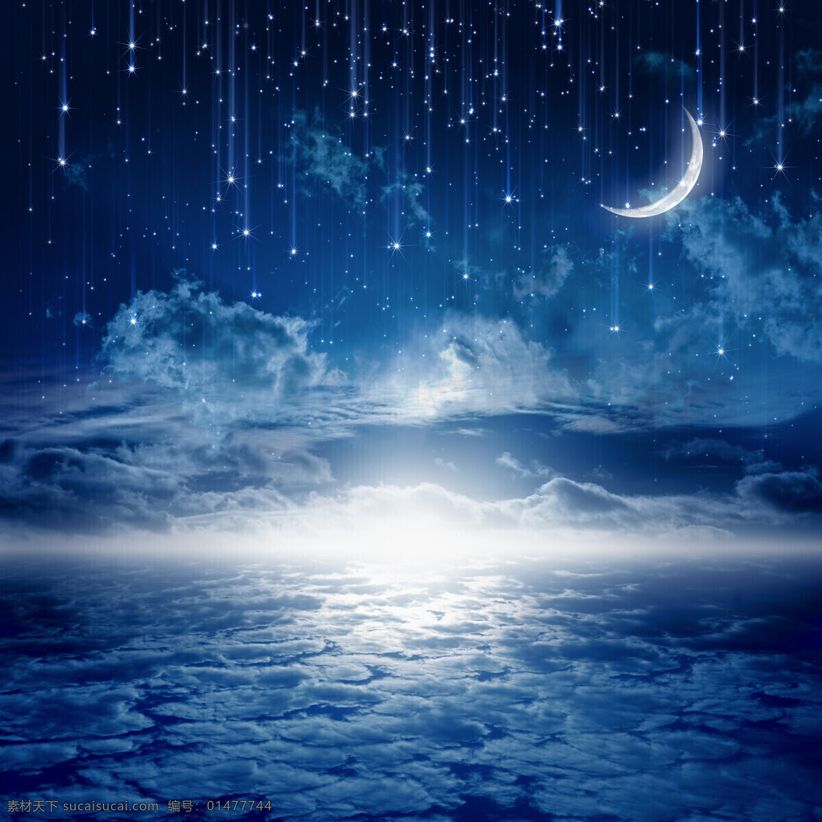 唯美 星空 月亮 高清 唯美星空 唯美月亮 夜空