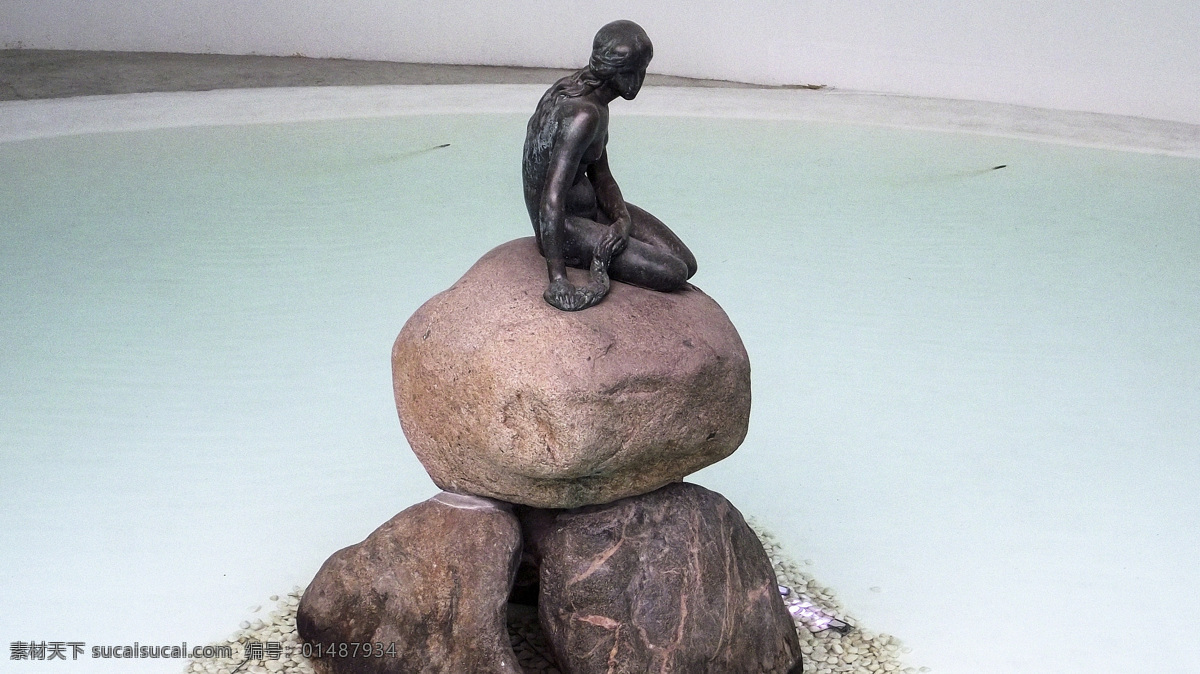 小美人鱼 丹麦 童话 旅游 世博会 丹麦馆 雕像 雕塑 自然风景 旅游摄影 国内旅游 灰色