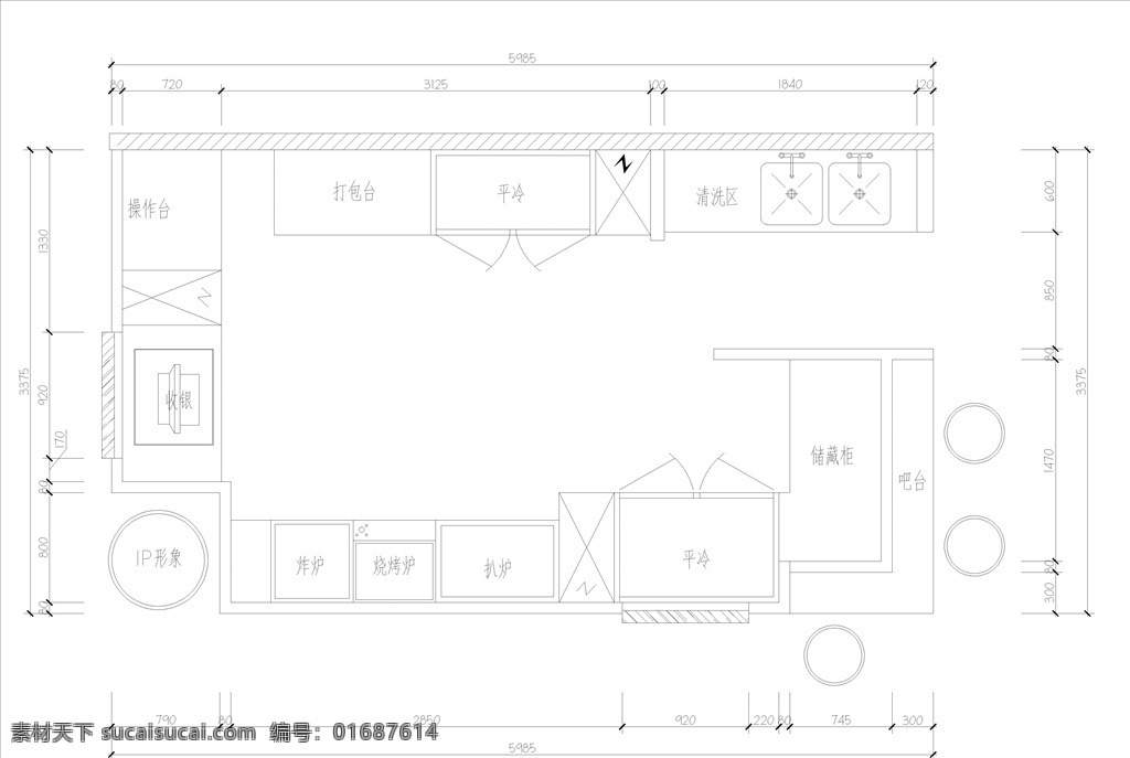cad 后 廚 平面圖 cad餐廳 酒店后廚 dwg 餐飲平面圖 平面布置圖 cad圖 環(huán)境設(shè)計(jì) 室內(nèi)設(shè)計(jì)