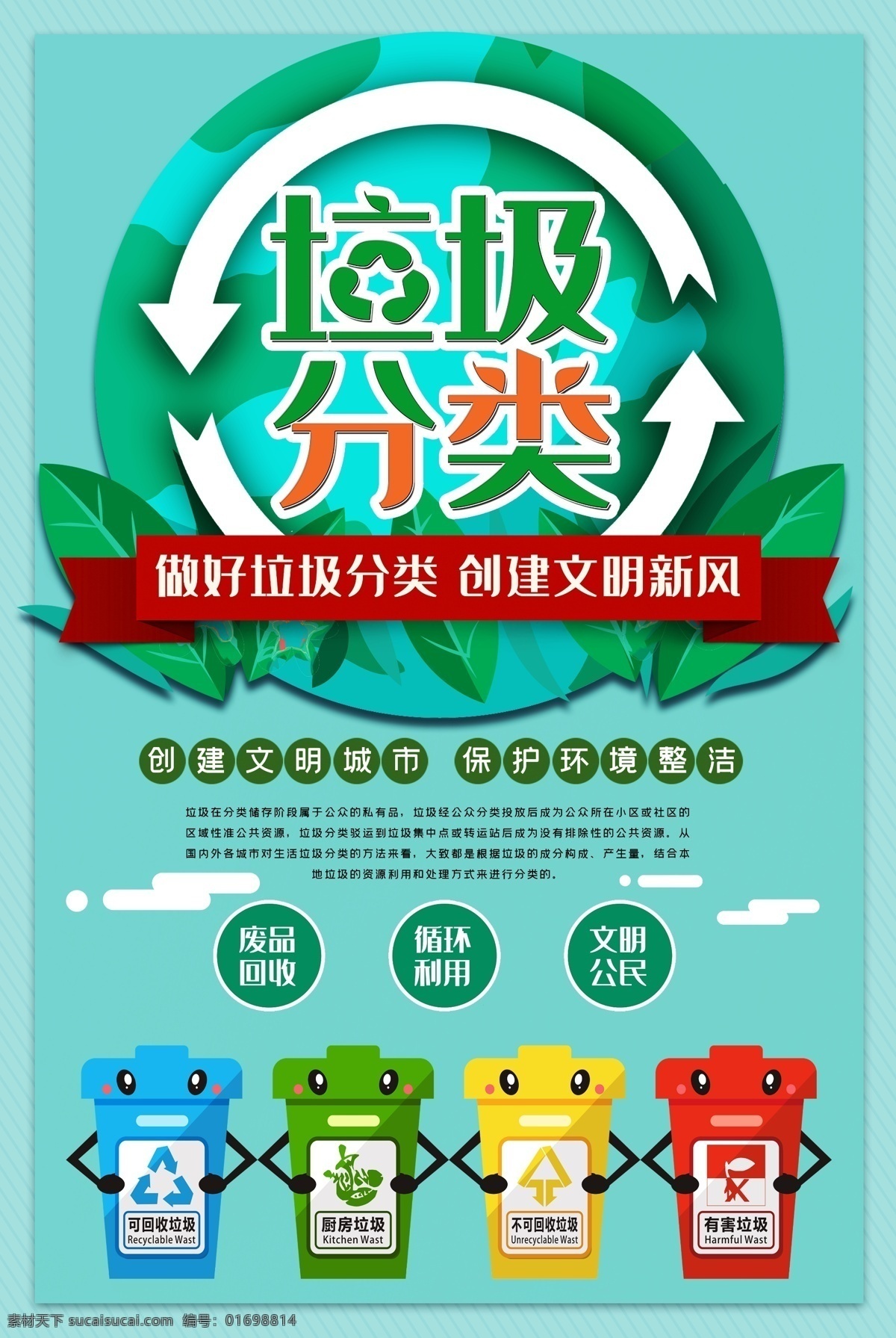 垃圾 分類 宣傳海報 垃圾分類宣傳 廚余垃圾 可回收垃圾 不可回收垃圾 干垃圾 是垃圾 有害垃圾 垃圾桶 分類垃圾桶 城市背景 環(huán)境 保護環(huán)境海報 環(huán)境保護 環(huán)境污染 藍天白云背景 保護環(huán)境 人人有責(zé) 高樓大廈 垃圾運輸 運輸 回收 垃圾中轉(zhuǎn) 垃圾處理 建設(shè)美麗城 綠色健康 健康環(huán)保 環(huán)?；厥?回收利用 垃圾銷毀