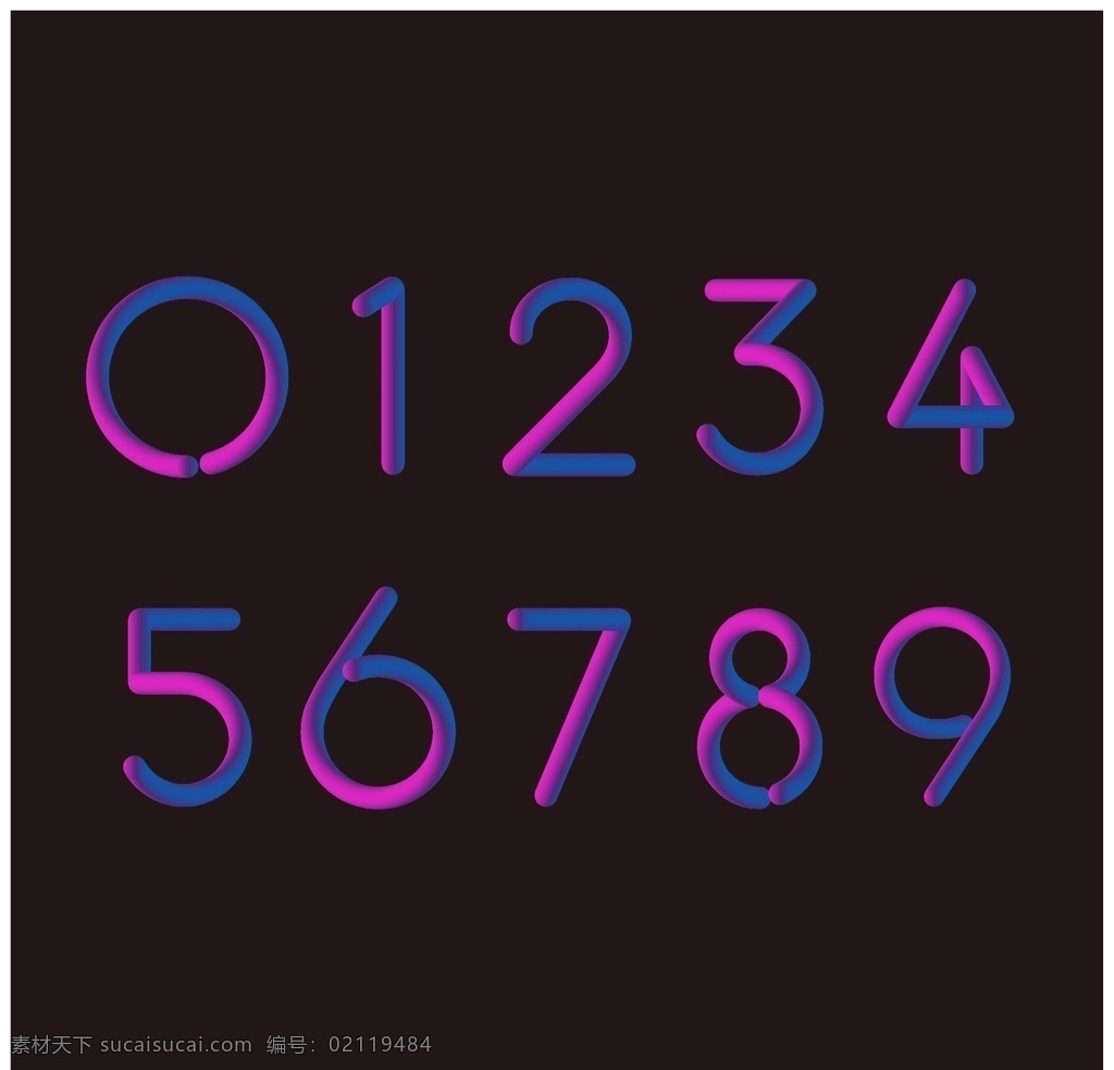 渐变数字 艺术数字 彩色数字 数字 艺术 倒计时数字 阿拉伯数字 分层
