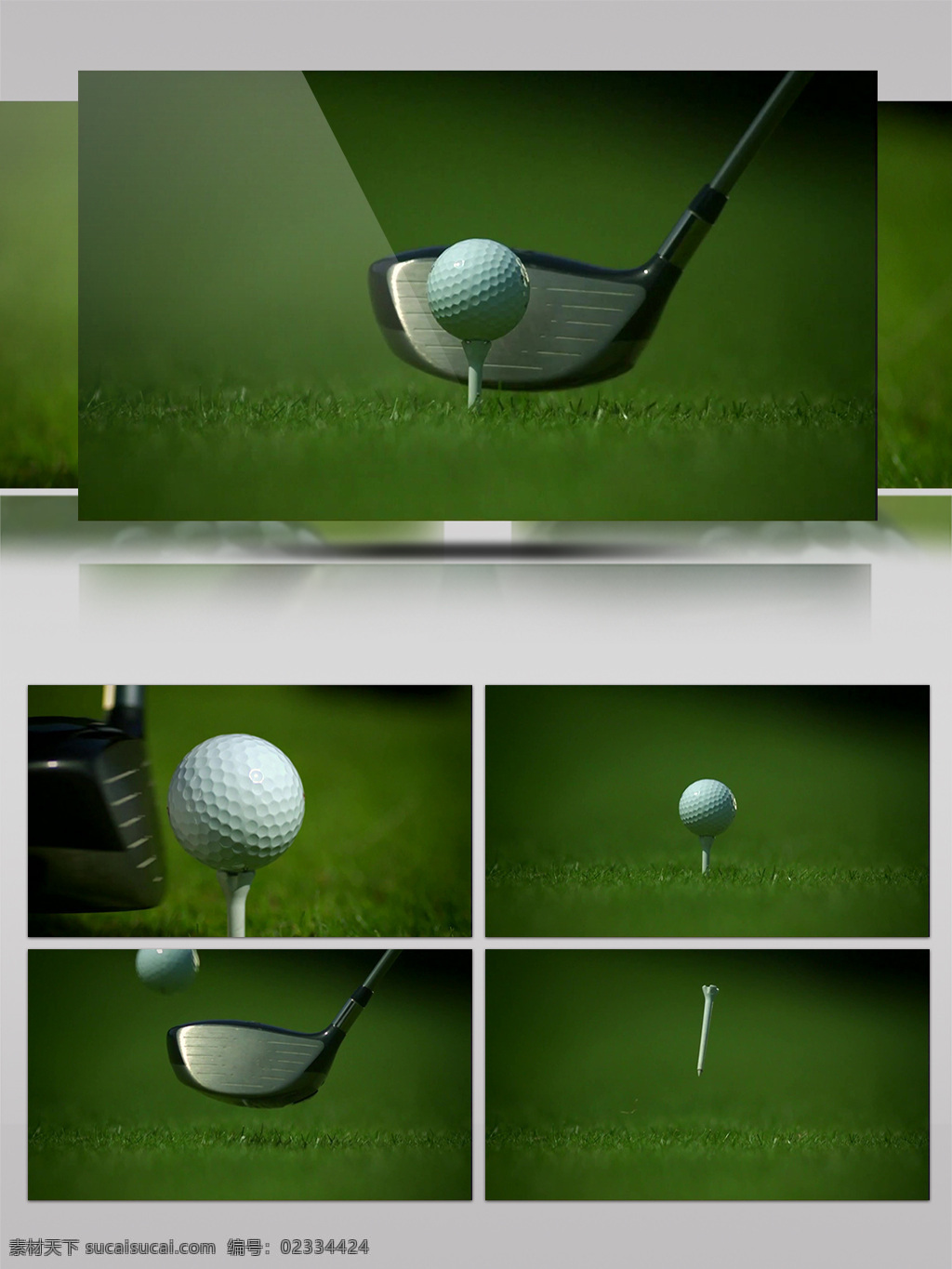 特写 镜头 高尔夫球 慢 帧 延时 球杆 球托慢帧