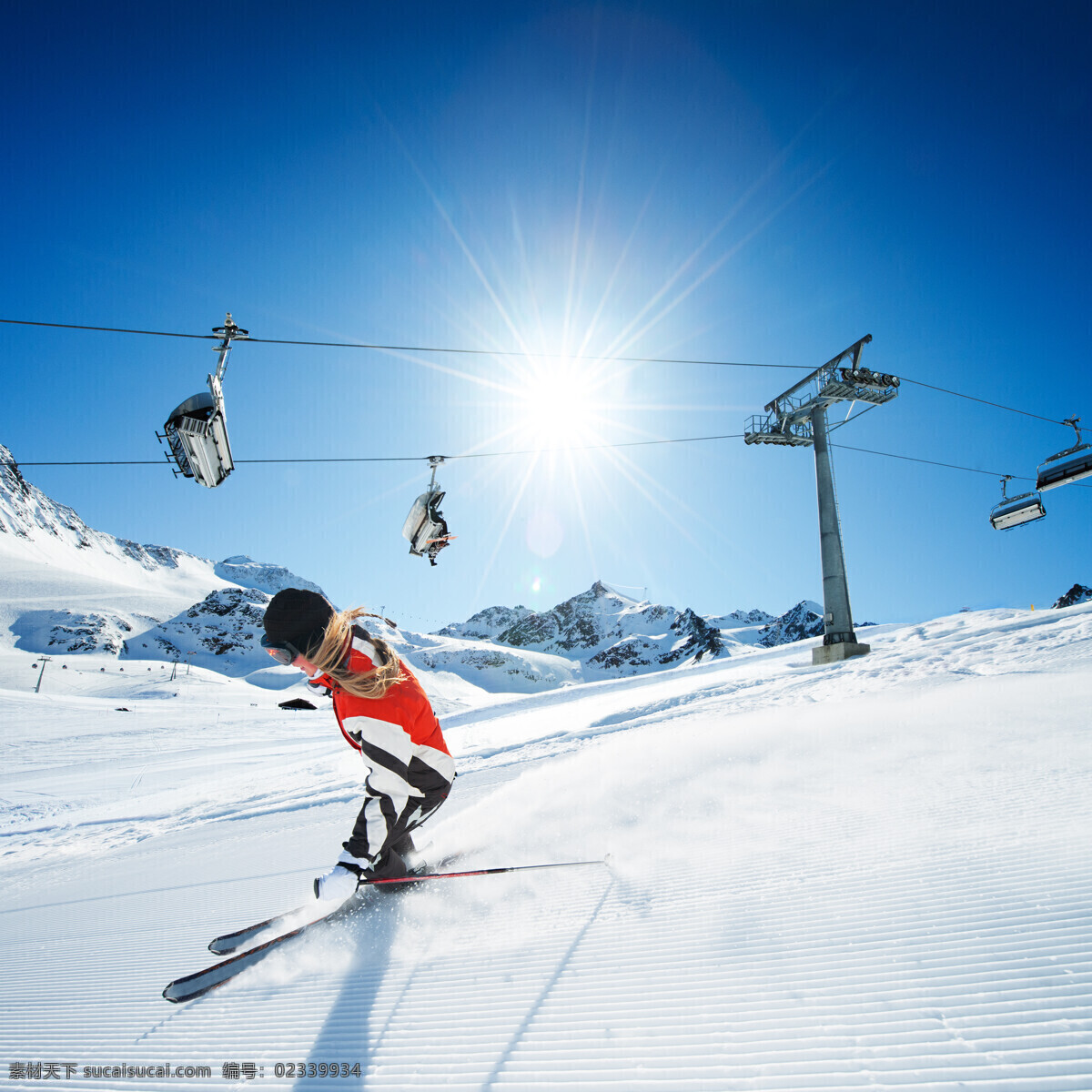 缆车 滑雪 运动员 高山 雪山 运动 雪地 雪花 滑雪图片 生活百科