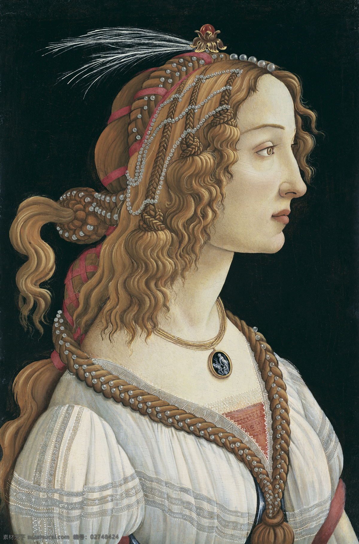 西蒙奈塔夫人 桑德罗 波 提 切利 油画 世界名画 高清世界名画 绘画书法 文化艺术