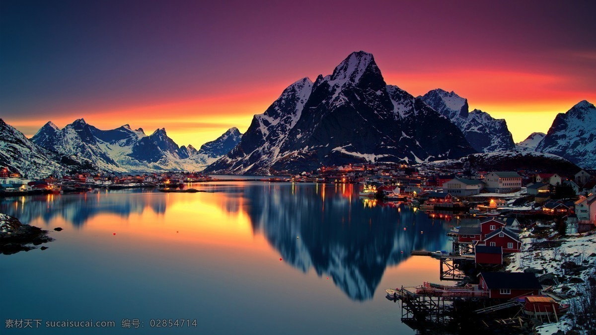 挪威风光 自然 旅游 雪山 雪景 挪威 罗弗敦群岛 景色 山水 水 山水风景 自然风景 自然景观 自然风光 世界风光