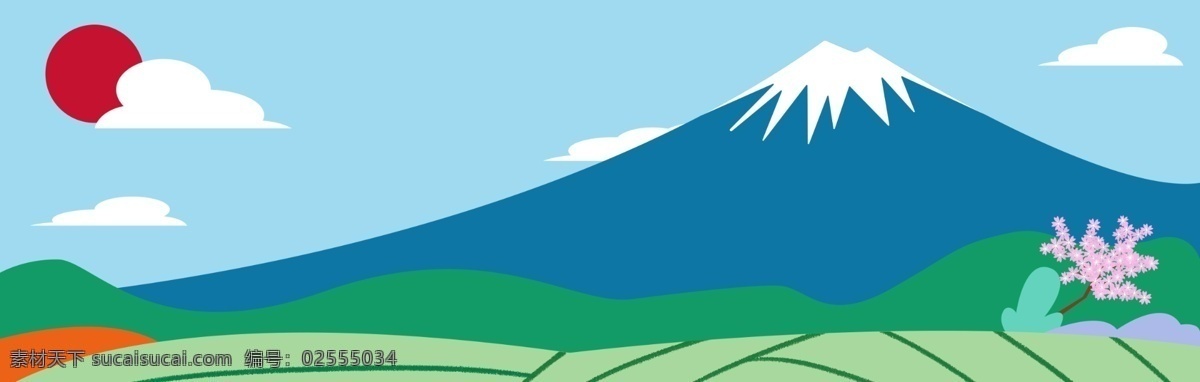日本旅游 富士山 插画 日本 旅游 景点 樱花 日式 东京 旅行 卡通 游玩 日本文化 山 日常设计 海报设计i 包装设计