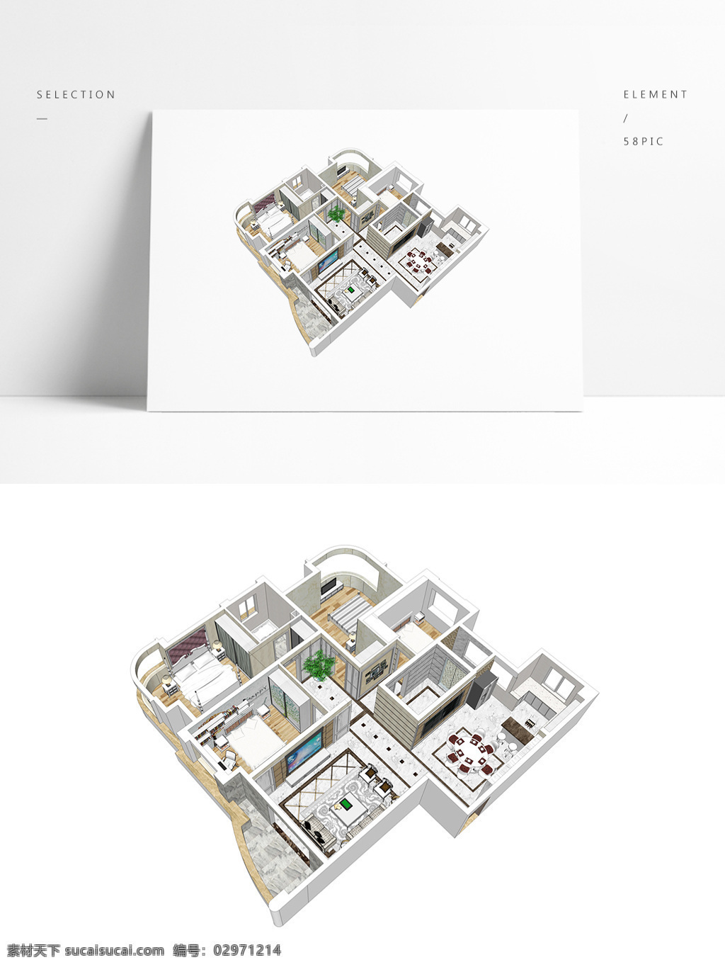 欧式 风格 住宅 su 透视 模型 室内空间设计 住宅室内设计 样板房 3d模型 su模型 草图大师模型 家具模型 欧式风格住宅