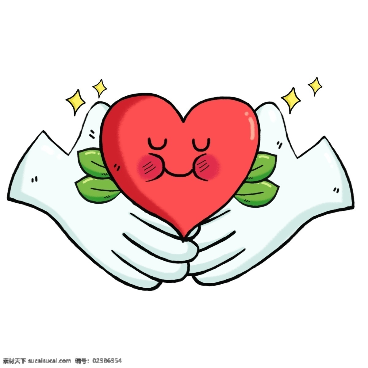 世界 保健 日 保护 心脏 健康 手绘 卡通 心 世界保健日 医学 保护心脏 效果元素