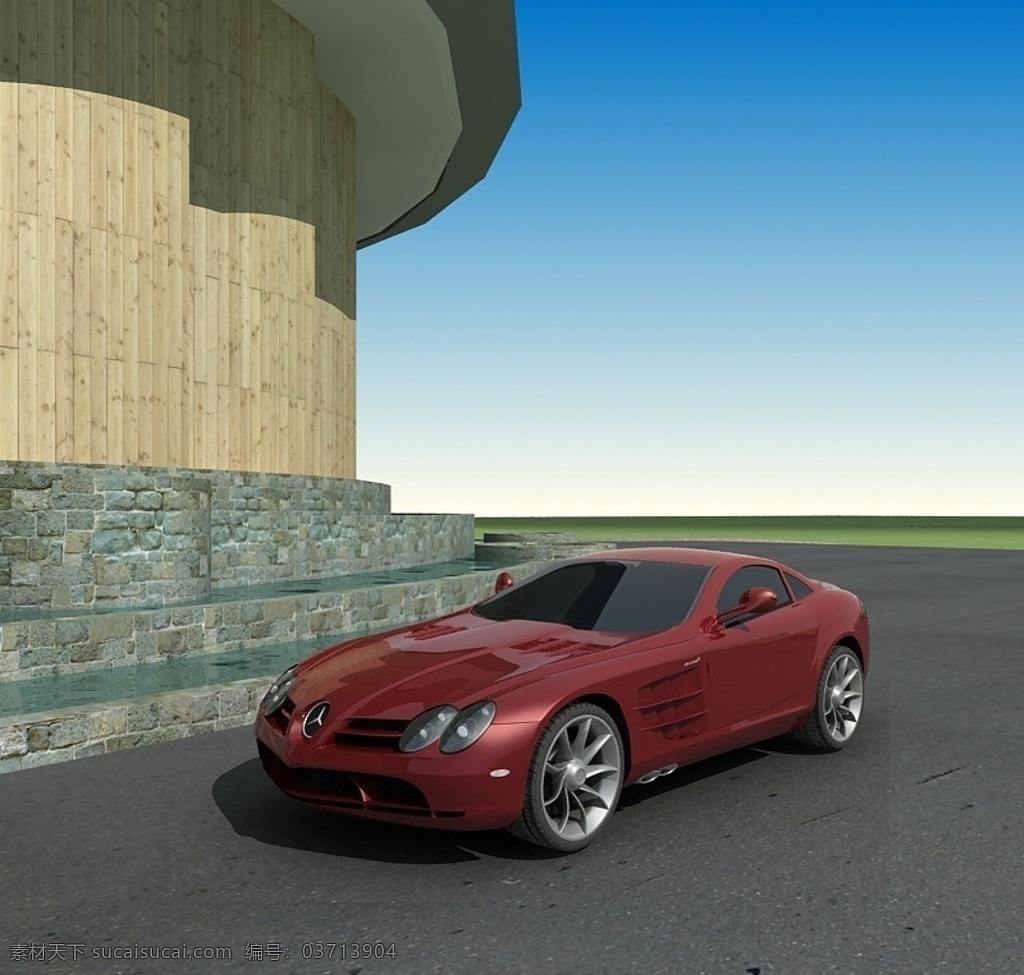 奔驰 slr 汽车模型 模板下载 构建 模型 建筑效果图 园林 小品 max 建筑动画 效果图 max文件 室外模型 3d设计模型 源文件