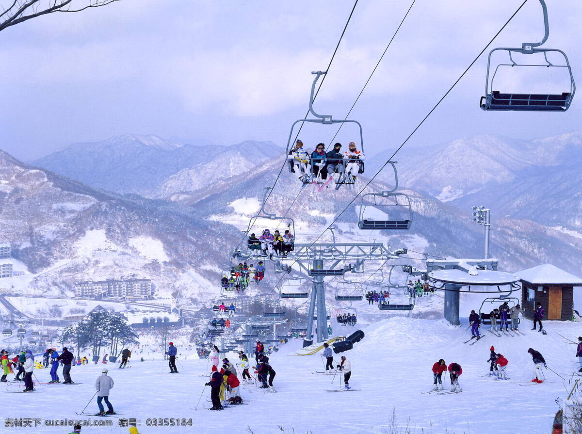 韩国 阳 智 度假 村 冬季 阳智 缆车 度假村 冬天 滑雪 国外旅游 旅游摄影 蓝色