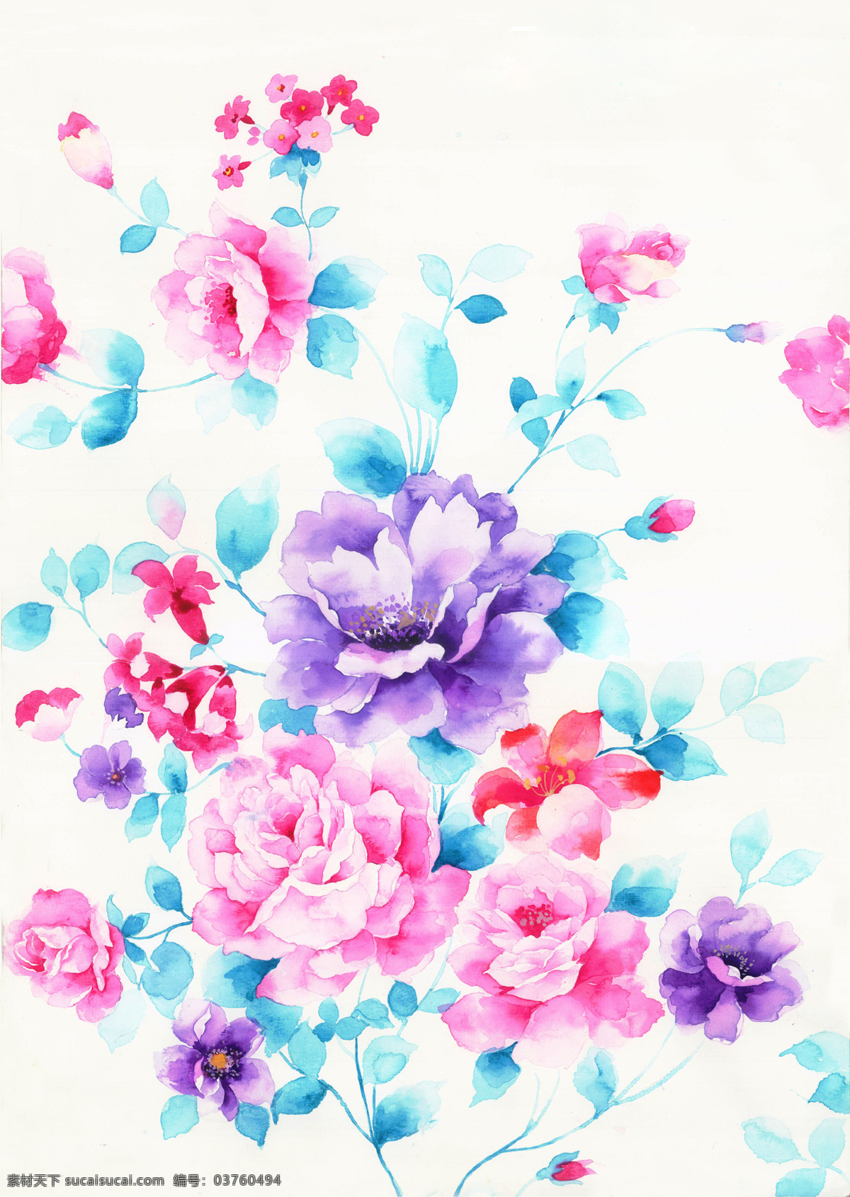 原创 水彩 手绘 艺术 花卉