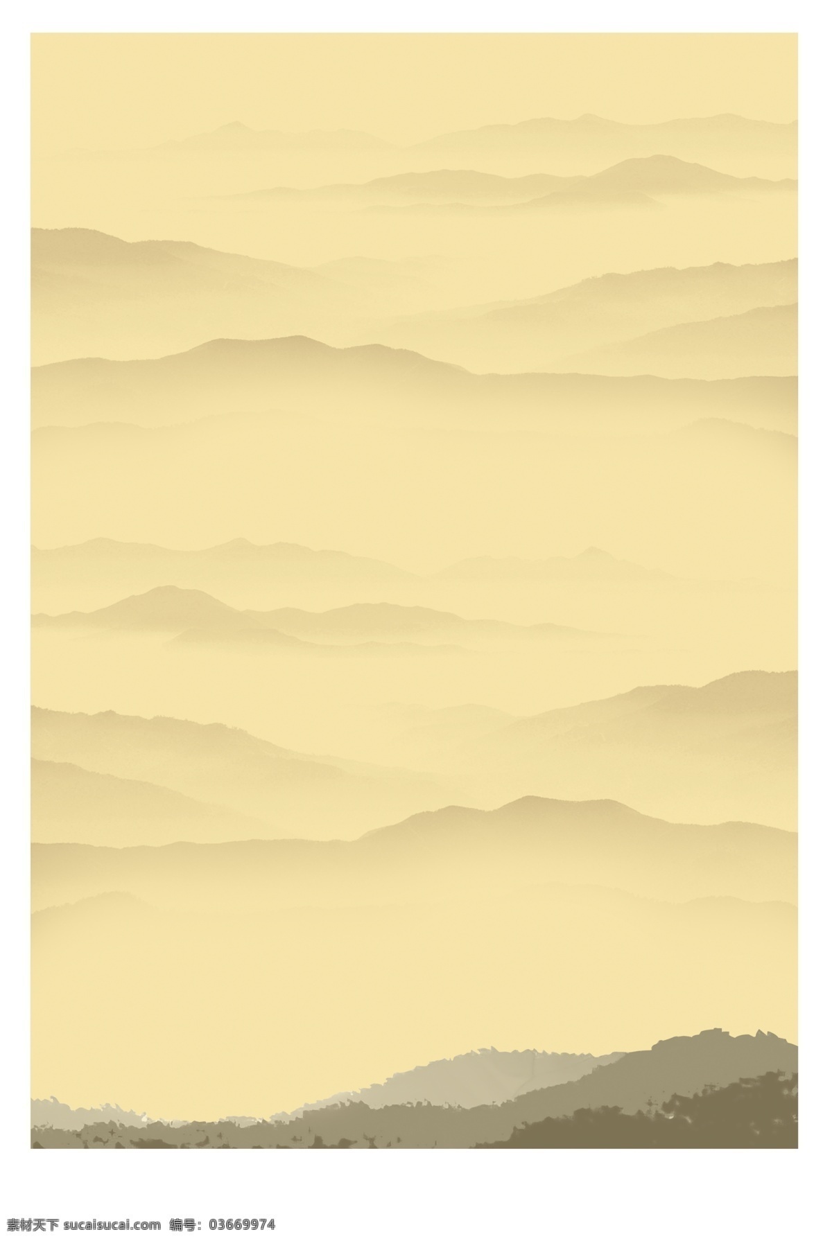 水墨山 水墨 山水 山 國畫 暈染 分層