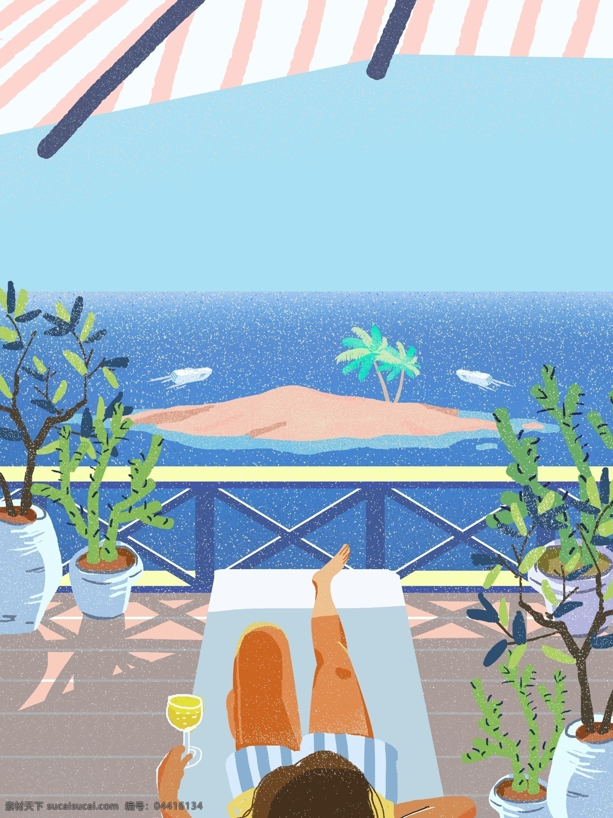 彩绘 马尔代夫 旅游 背景 海滩 背景图 大海 沙滩 植物 夏日 旅游背景 广告背景 背景设计 psd背景 特邀背景 促销背景 背景展板图