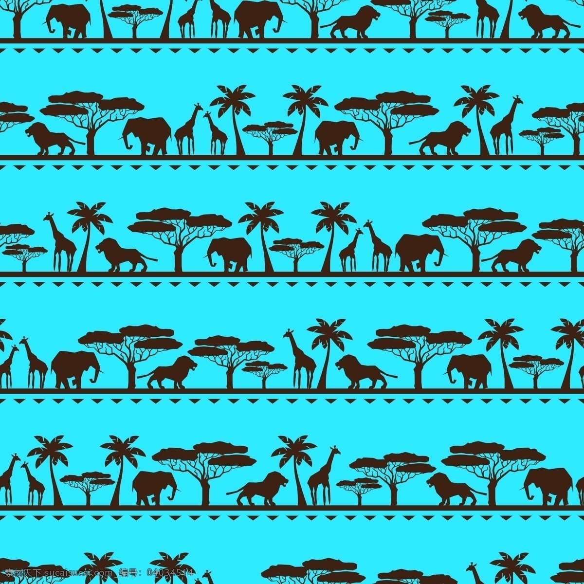 非洲 动物 矢量图 非洲动物 树木 剪影 大象 长颈鹿 狮子