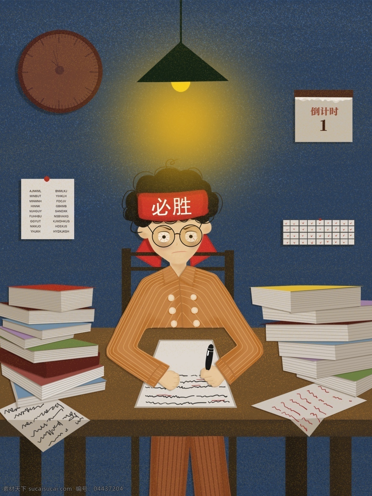 期末 考試 復(fù)習(xí) 沖刺 燈 卷子 男孩 必勝 書