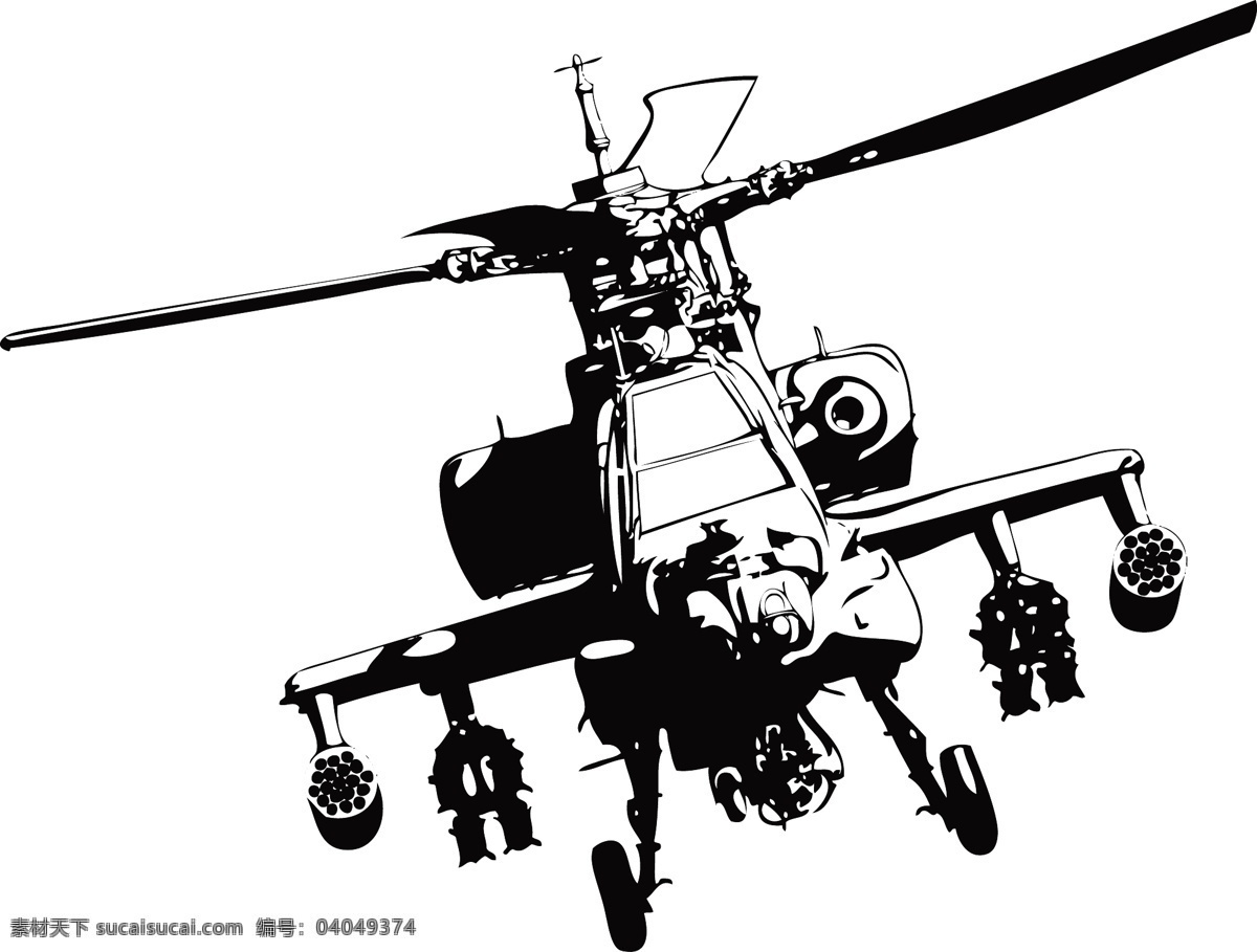 阿帕奇 直升机 向量 航空 军事 战争 矢量 矢量图 日常生活