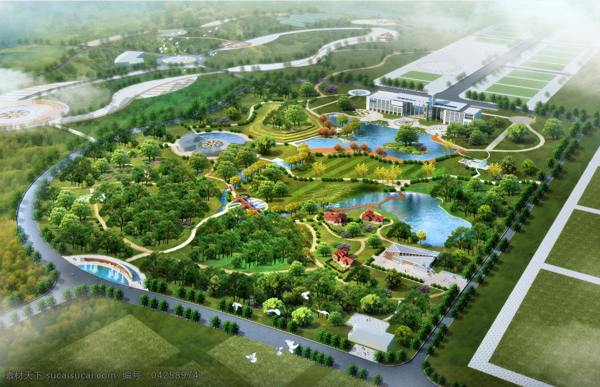 鳥瞰圖 自然景觀 建筑園林 效果圖 園林 樹 木 自然風(fēng)光