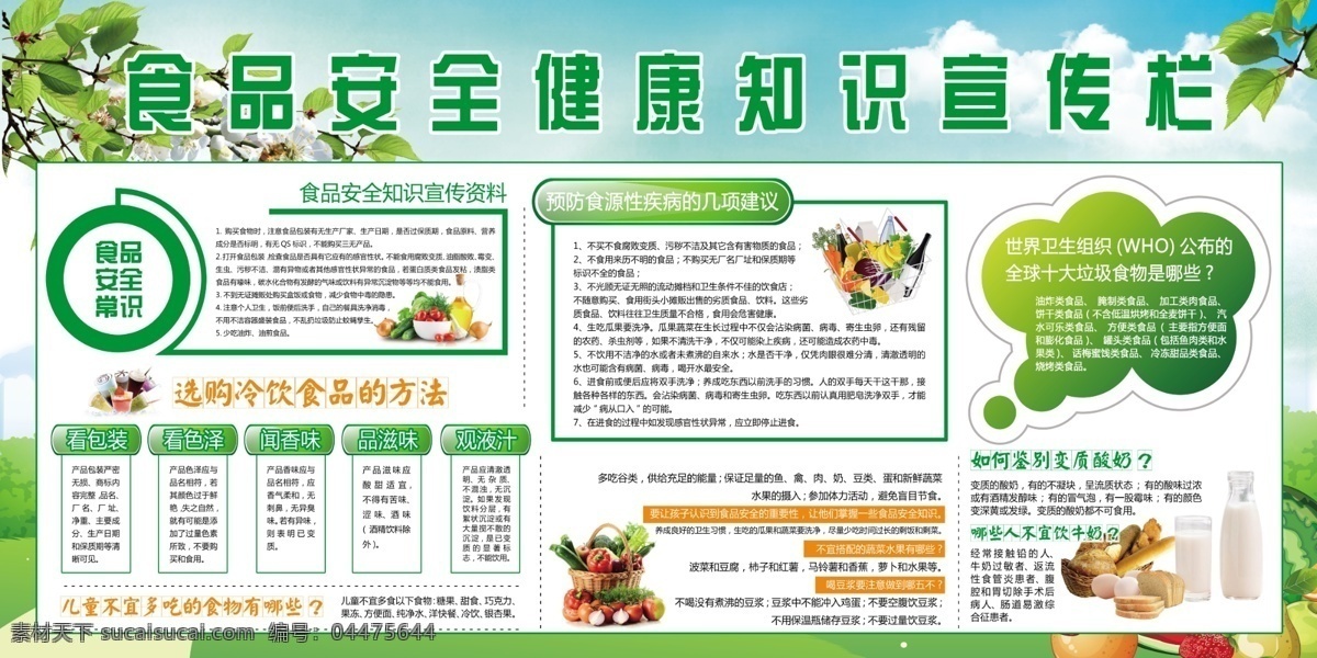 學(xué)校 食品安全 知識(shí) 宣傳欄