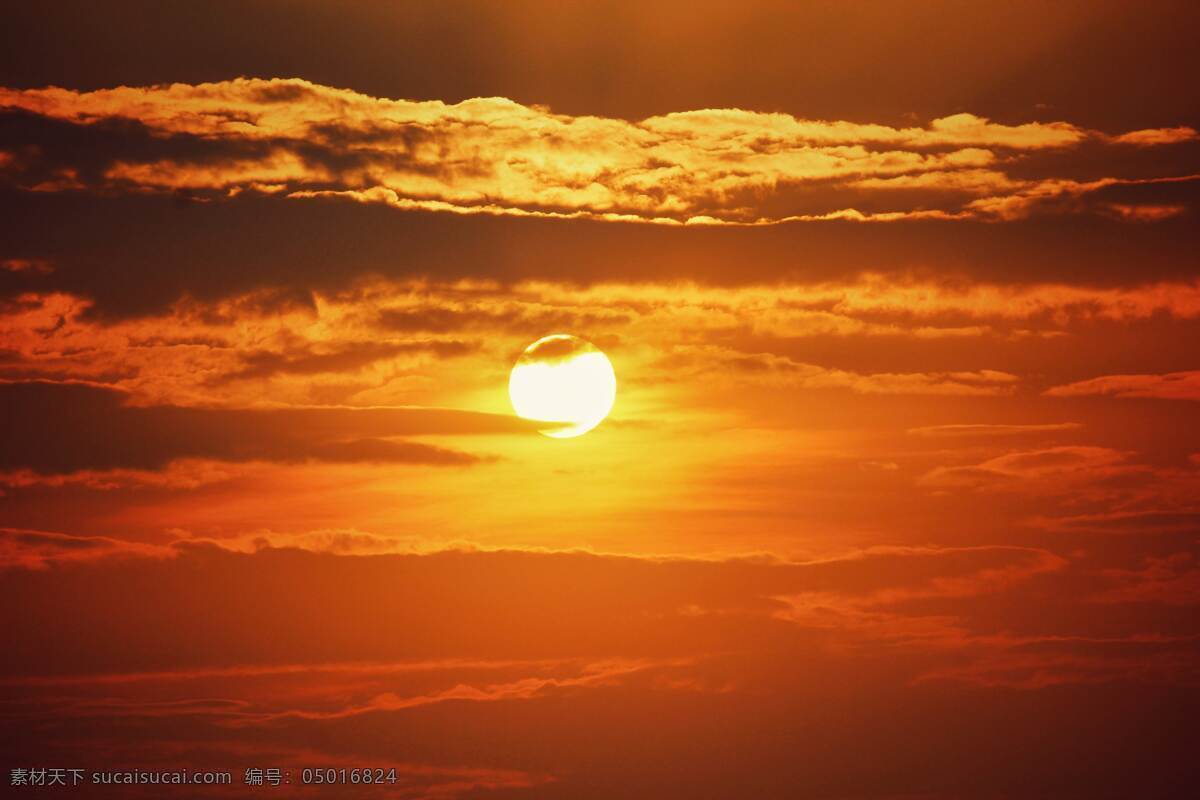 日出日落 金色 太阳 橘红 霞光 云彩 自然景观 自然风景