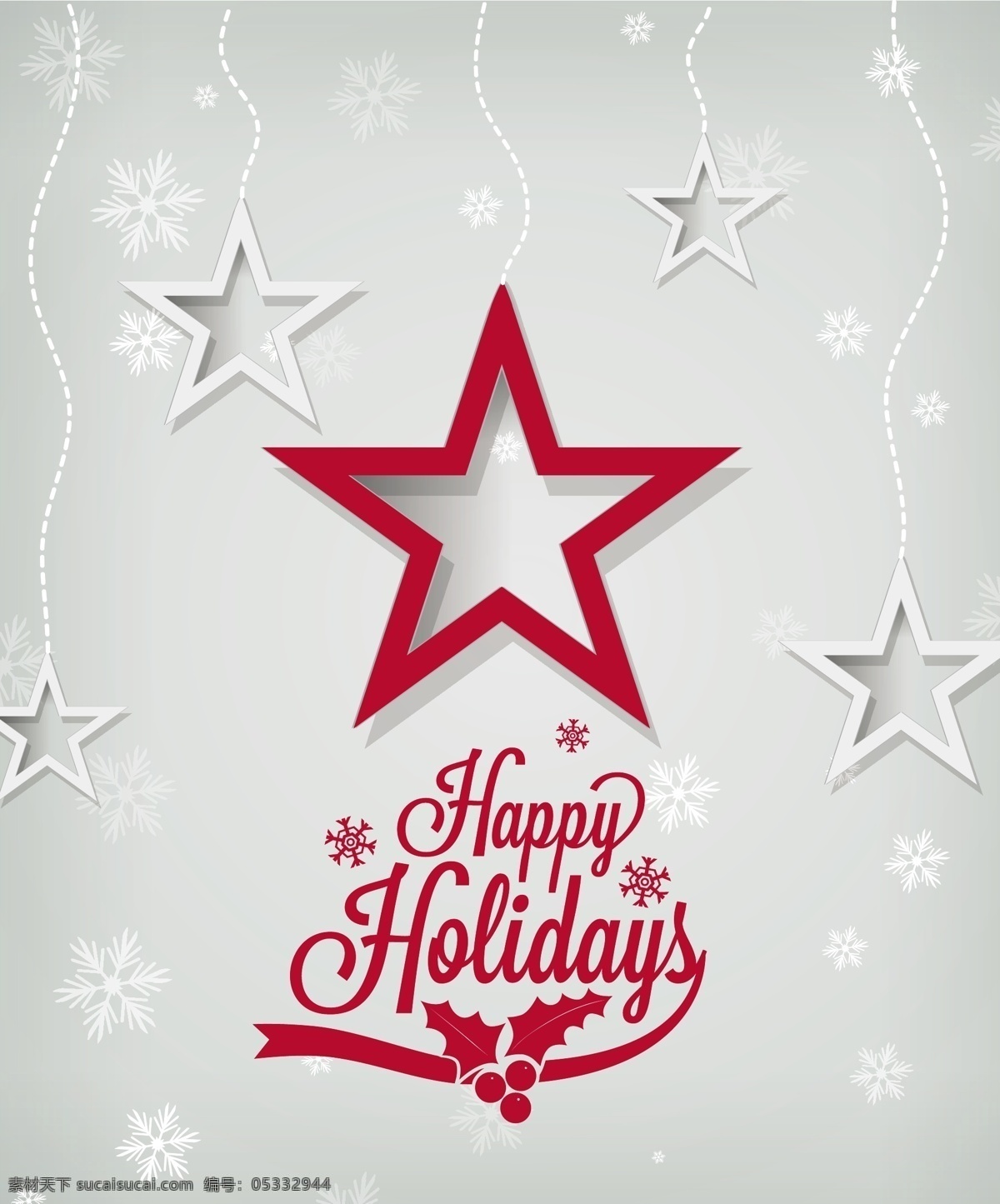 红色 五角星 经典 圣诞节 贺卡 矢量 矢量素材 设计素材 背景素材 圣诞