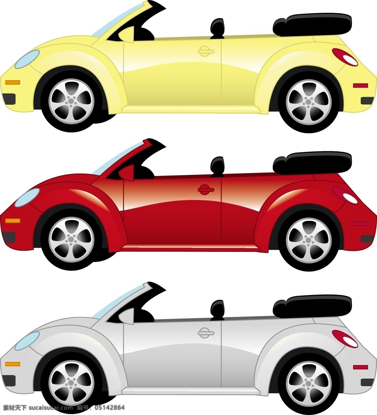大众 甲壳虫 汽车 矢量图 矢量 彩色 轿车 交通工具 现代科技