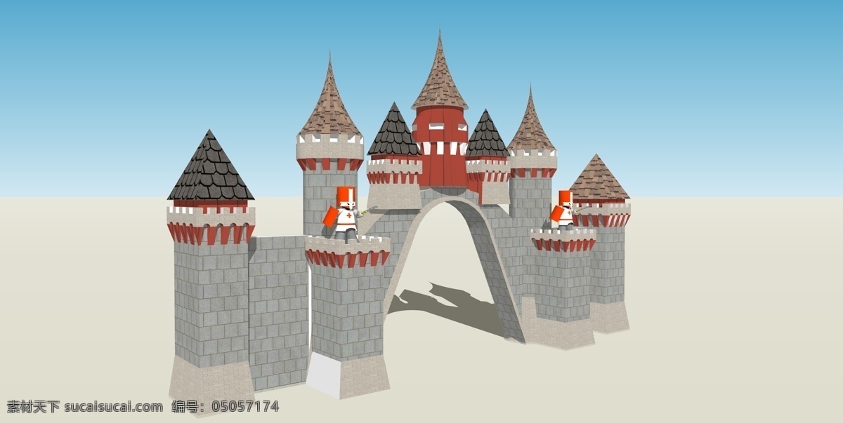 简易城堡图片 简易城堡 卡通城堡 陈宝大门 城堡 大门 立体模型元素