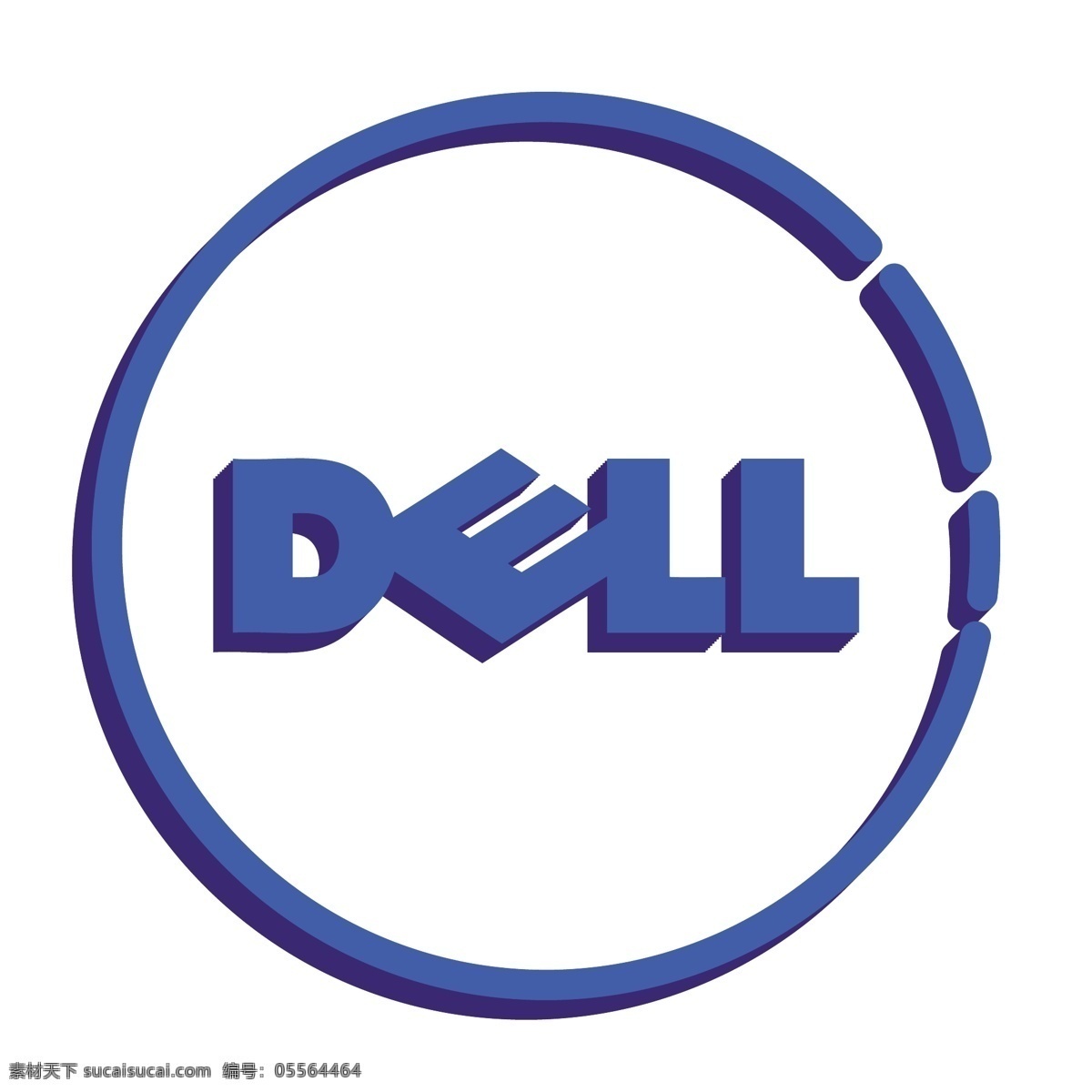 简约 线性 戴尔 dell 手机 应用 dlogo 图标 手机应用 2.5d logo图标 免抠图 千 库 原创