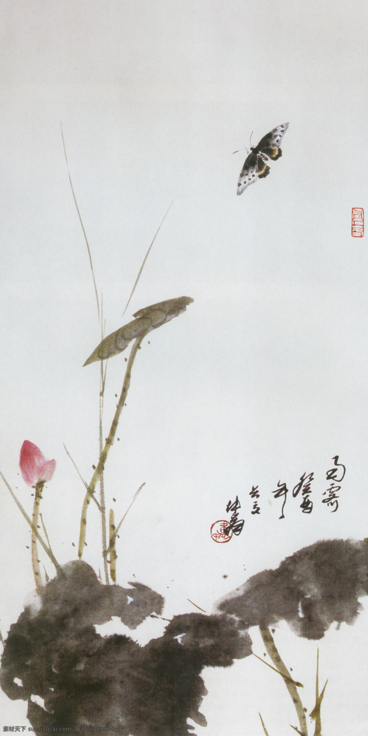 新荷圖 荷花 新荷 荷葉 蝴蝶 國畫 水墨畫 屏風(fēng)畫 國畫題字 詩畫 水墨 彩墨 彩繪 裝飾畫 中式古典 繪畫圖文 繪畫書法 文化藝術(shù)