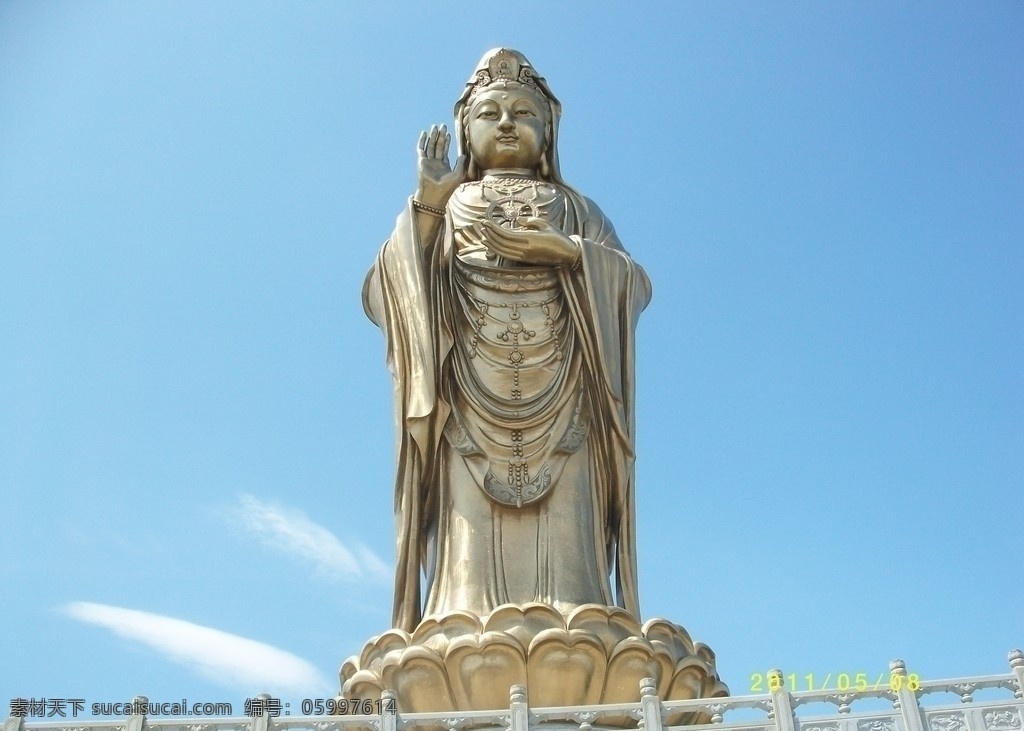普陀山 觀音 銅像 觀世音 33米 仰視 佛像 圣地 蓮花大士 人文景觀 旅游攝影