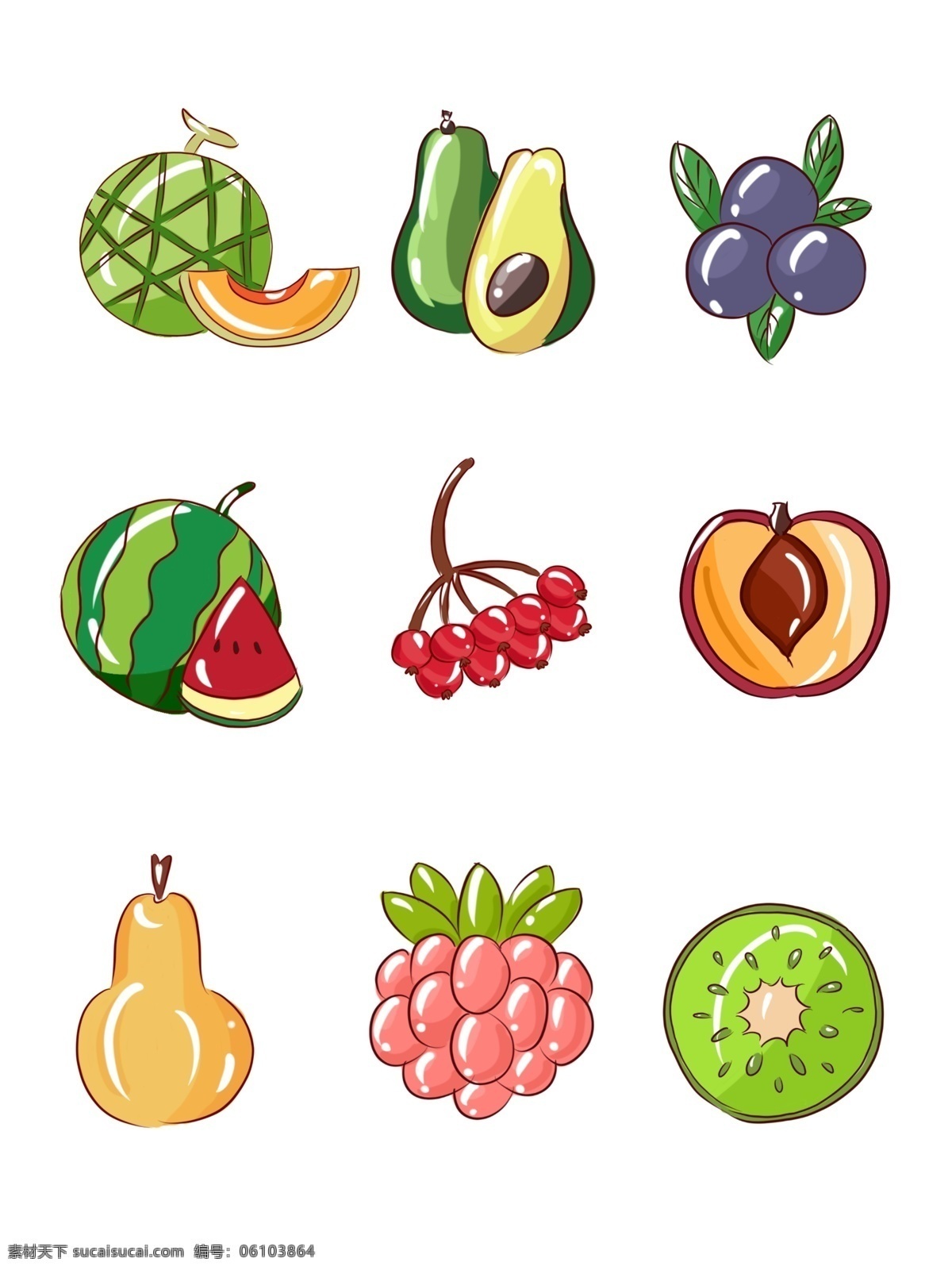 简约 蔬果 手绘 卡通 水果 小 元素 食物 卡通食物 手绘卡通 手绘食物 卡通蔬果 手绘蔬果