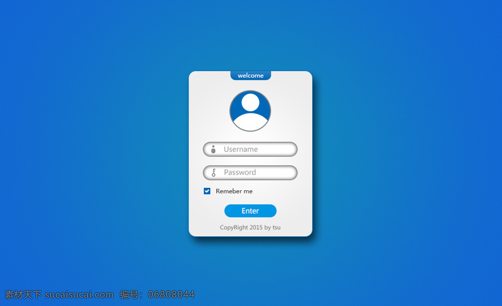 登陆框psd 登入框 精简 实用 蓝色背景
