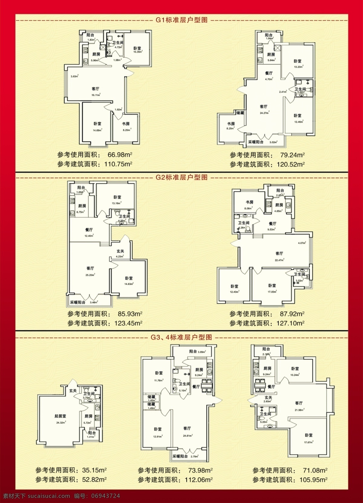 戶型圖圖片 樓盤 房地產(chǎn) 戶型圖 三室一廳 南北通透 dm宣傳單