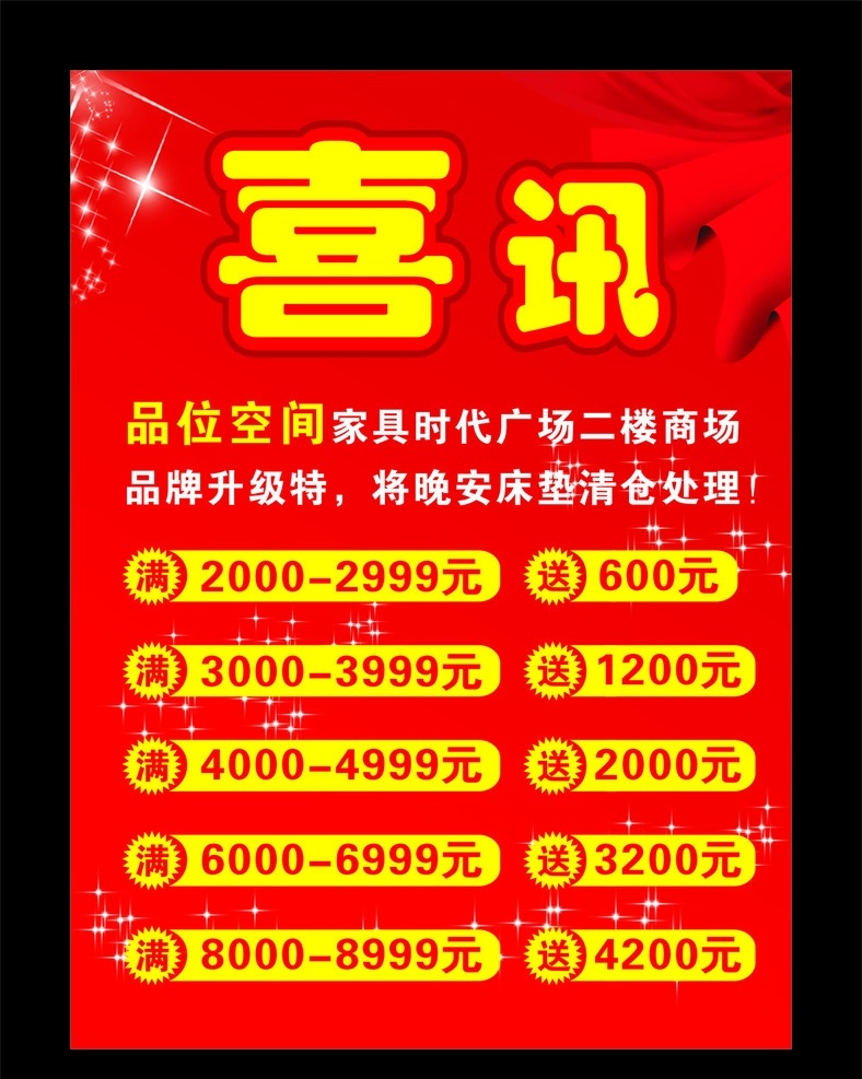 喜讯海报 喜讯 特大喜讯 活动 宣传单 彩页 背景板 节日背景 贺新春 喜庆背景 喜庆 贺年素材 节日素材 挂旗 礼花 海报 舞台背景 矢量 dm宣传单