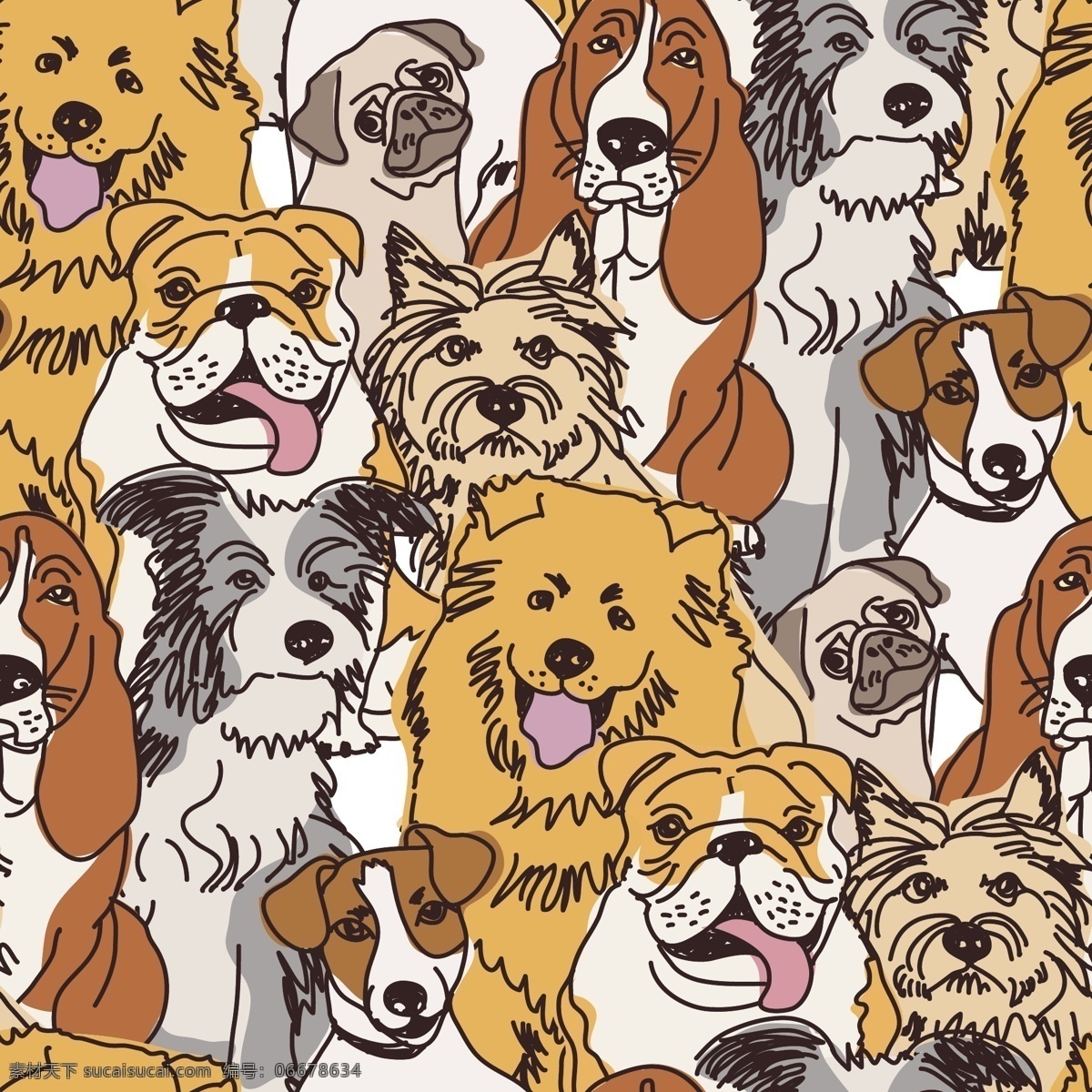 卡通手绘狗 可爱小狗 狗卡通图片 狗卡通 宠物狗 品种狗