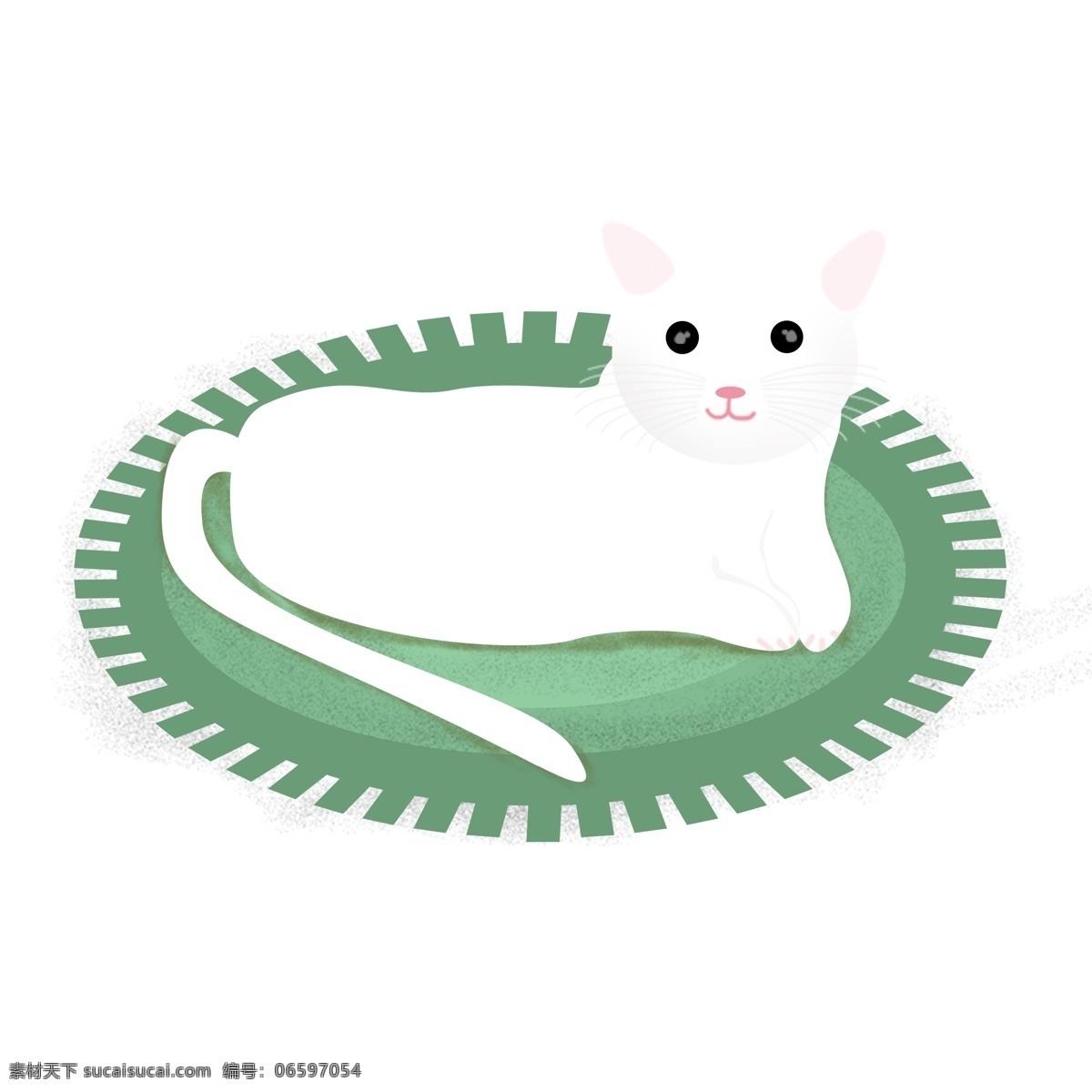 可爱 卖 萌 猫咪 透明 白色小猫 插画 卡通 透明素材 动物 装饰图案
