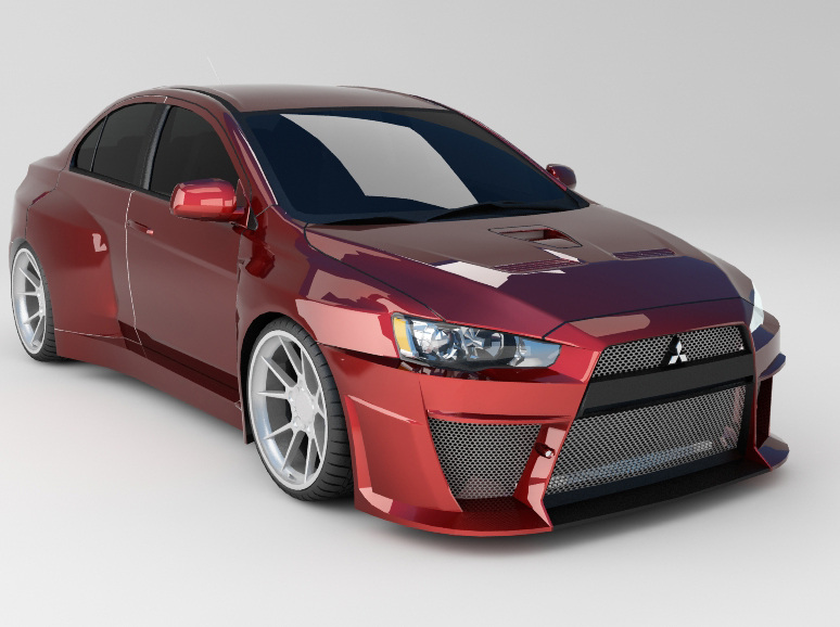 超酷 三菱 跑車 3d 模型 素 材 汽車 交通工具模型 機(jī)動機(jī)械模型 max格式 灰色