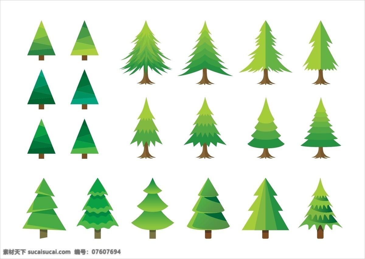 卡通树木植物 卡通 树木 植物 大树 矢量 标志图标 其他图标