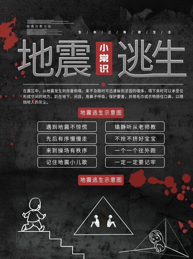 地震逃生 防災減災 防災減災知識 防災減災日 防災減災宣傳 防災 減災 減災知識 防災知識 地震小常識 地震科普知識 地震 地震常識 避險 地震避險 地震逃難 地震知識 地震知識展板 地震專欄 地震防護宣傳 地震漫畫 地震自救常識 地震防護知識