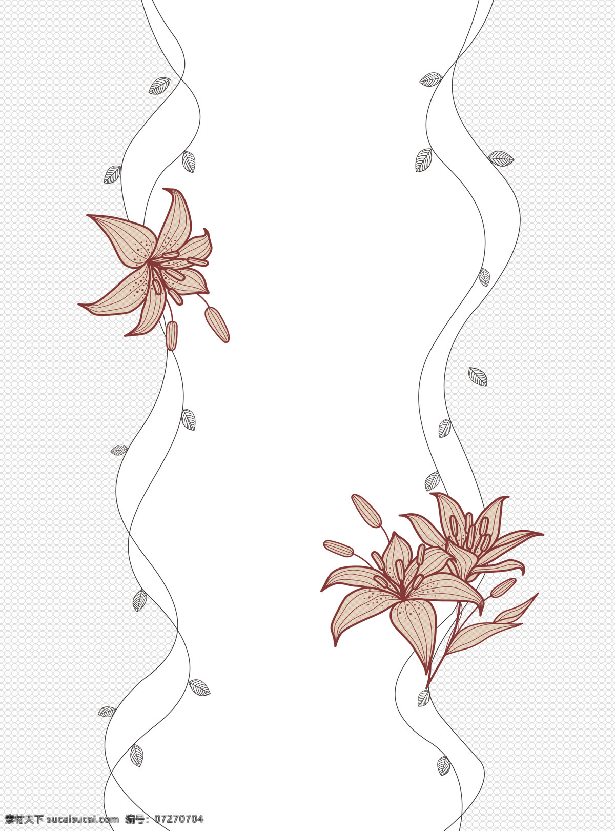 枫叶花边 枫叶 花边 线条 淡灰色块 花朵 移门图片 移门图案