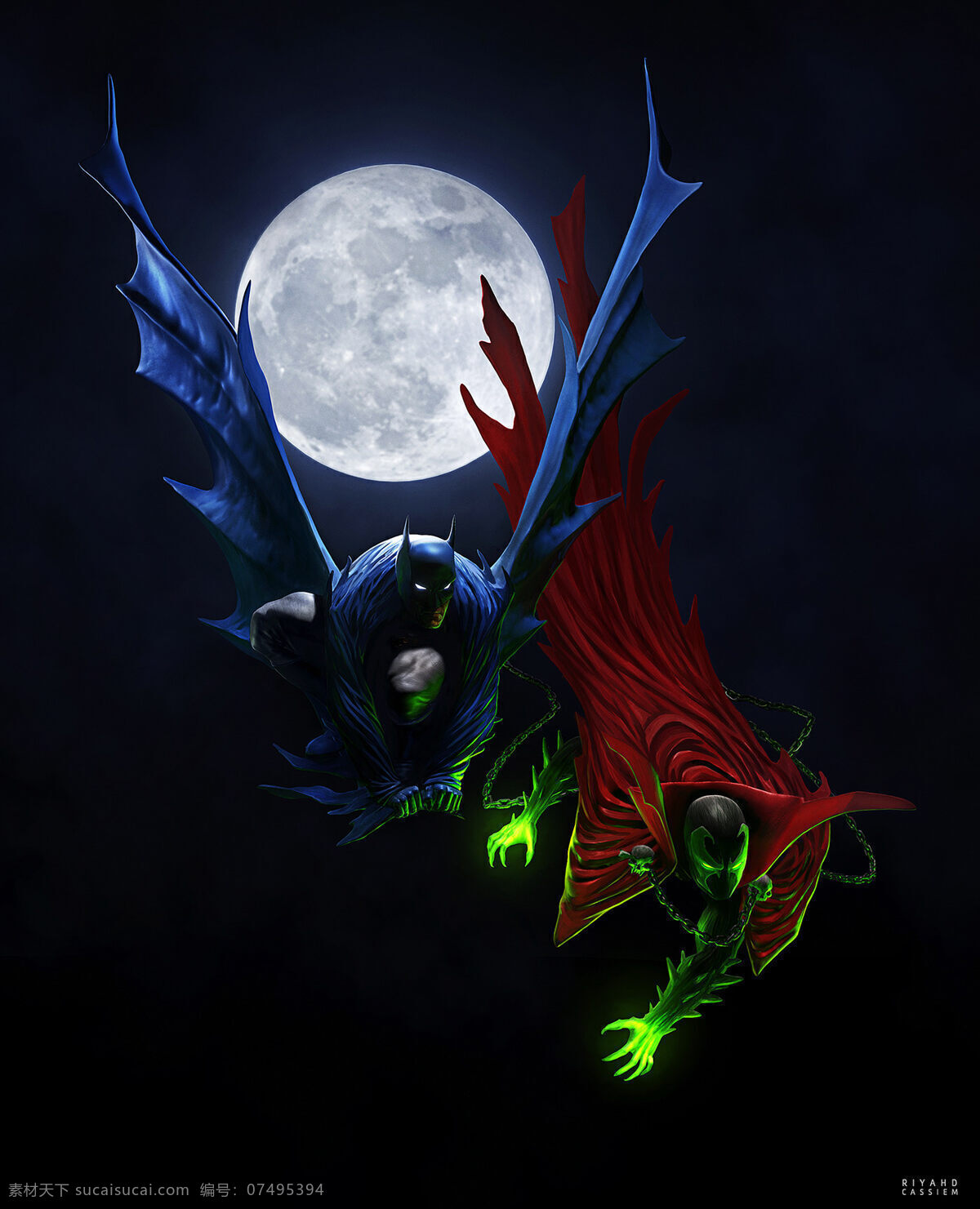 蝙蝠侠 蝙蝠 月亮 天上 动漫 免费共享